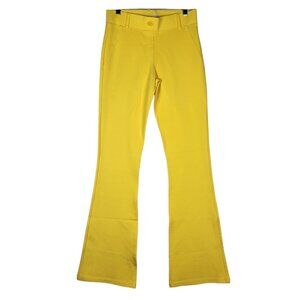 Betabrand Flare Leg Dress Pants Women's Small Yellow Gold Stretch Athleisure